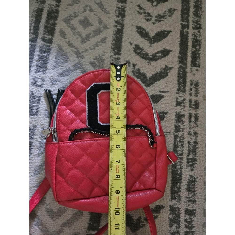 Justice Initial C Quilted Mini Backpack Ladybug Red Chain detail Quilted‎ - Picture 4 of 8